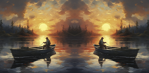 Sunset Fishing Scene Mug - Image 3