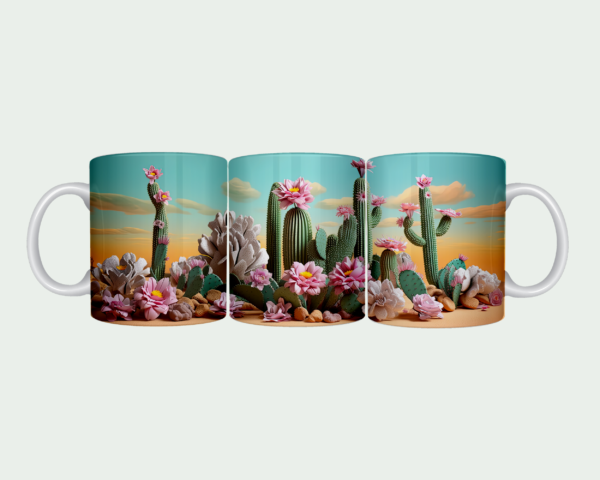 Pink Blossoms Cactus Mug