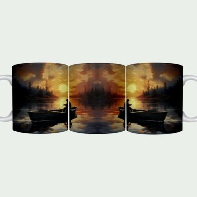 Sunset Fishing Scene Mug