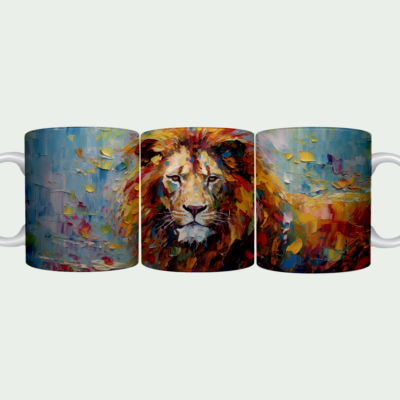 Watercolor Lion Painting Mug