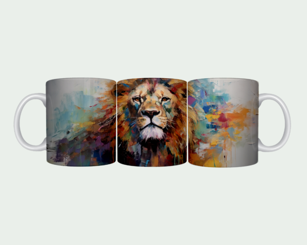 Lion Painting Blue Mug