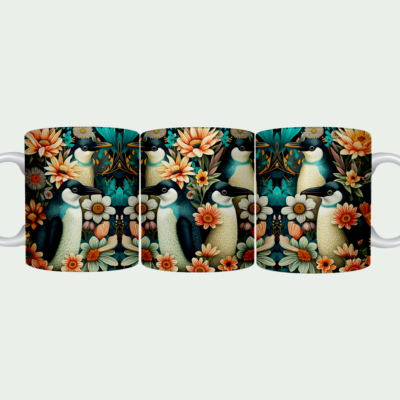 Floral Penguin Mug