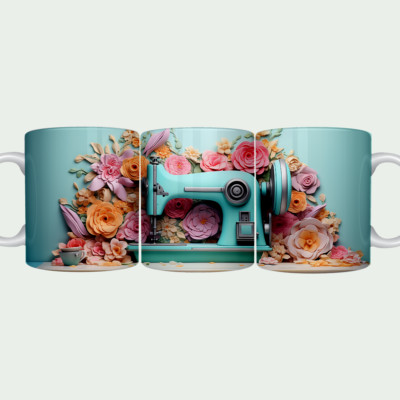 Turquoise Sewing Machine Mug