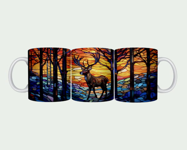 Stained Glass Forest Deer  Mug
