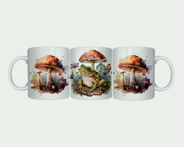 Water Color Frog & Mushroom Mug