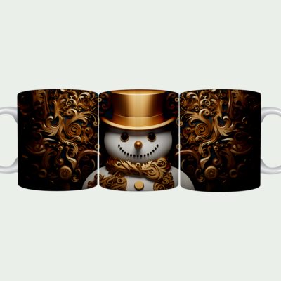 Christmas Golden Scarf Snowman