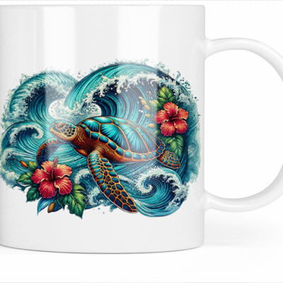 Surfing Turtle Mug